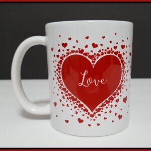 NEW Lots of Hearts Valentine's Love Mug 12 OZ Ceramic